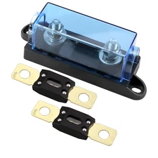 1 Way MEGA/AMG Fuse Holder 200A, Bolt down Fuse M8 5/16" (2 Pack 200A Fuse+ 1 Wa