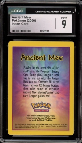 Pokemon Ancient Mew Insert Card Movie 2000 CGC 9 Mint