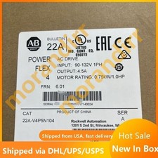 Allen Bradley 22A-V4P5N104 AB PowerFlex 4 0.75kW 1HP AC Drive INPUT  US Free Tax