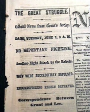 BATTLE OF COLD HARBOR Ulysses S. Grant vs. Robert E. Lee 1864 Civil War News