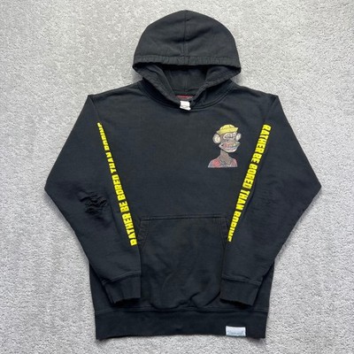 Diamond Supply Co Hoodie Mens M Black Bored Ape Yacht Club Distressed Skate NFT
