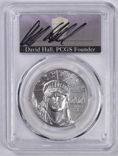 2021 Platinum 1 oz Statue Of Liberty $100 - PCGS MS70 - David Hall Signed 3150.00 per troy oz