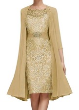 Mother of The Bride Plus Sz 24 Dress Knee Length Formal Wedding Evening Gown New