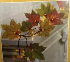 Fall Maple Leaf String Lights Garland 10ft 30 LED Autumn for Seasonal Decor