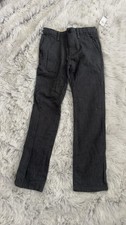 Boys Slim Herringbone Dress Pants Gray Button Zip Pockets Belt Loops Formal