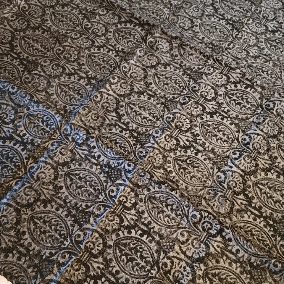 Cotton Fabric Black Gray Damask Scroll Pattern 28" x 44" Colorbok for JoAnn - Image 4 of 4