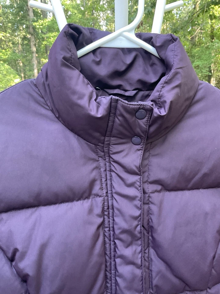Casaco acolchoado Garnet Hill feminino 6 roxo colarinho acolchoado todos os dias carro - Imagem 4 de 4