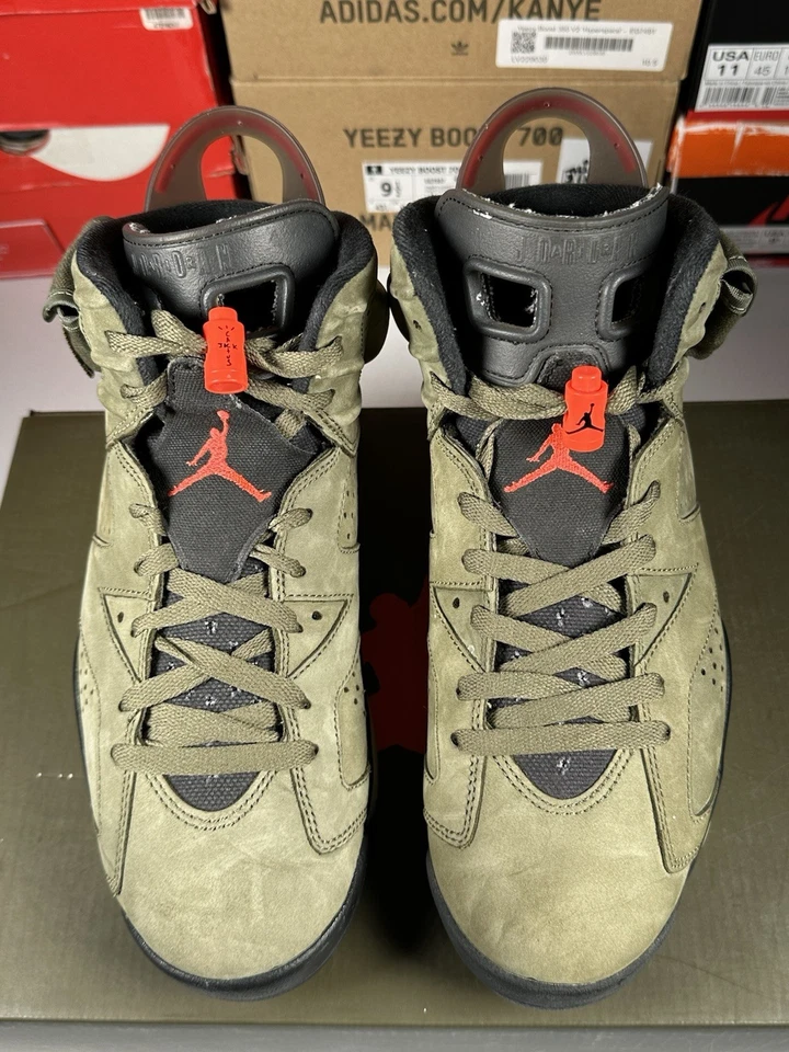 Talla 8.5M - Jordan 6 Retro x Travis Scott Mid Olive - Limpio - Se envía el mismo día Foto 2 de 4