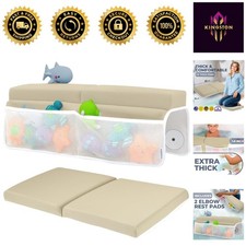 Ultimate Baby Bath Kneeling Pad  Elbow Rest with Storage Pockets - Chic Beige