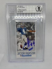 JASON HANSON SIGNED 1992 FLEER GAMEDAY ROOKIE CARD #67 BECKETT AUTO GRADE 10 103. rookie card picture