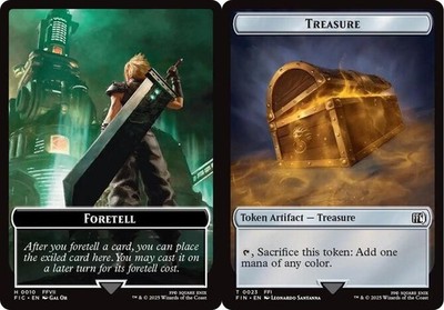 Foretell // Treasure Double-Sided Token x1 - Commander: FINAL FANTASY - NM-Mint,