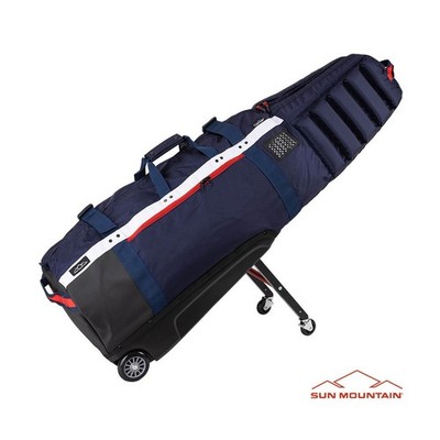 Sun Mountain Meridian Travel Cover 2025 Wheeled Golf Flight Bag - Navy White Red