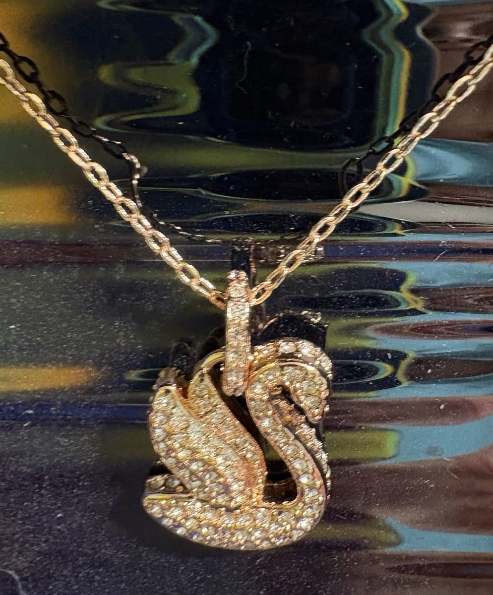 Swarovski Iconic Swan Pendant Rose Gold-Tone Plated | eBay