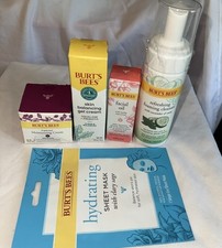Burts Bees Lot Of 5 Facial Care Products New Cleanser , Oil Moisturizer Etc