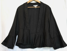 Tommy Bahama Womens 100 Linen Raw Hem Open Jacket Size M Lightweight Preppy