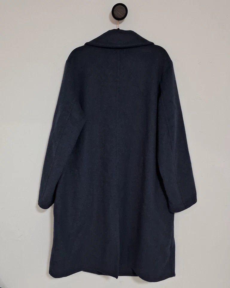 VINCE Women's Wool Long Classic Straight Coat in Medium Heather Blue XXL $695 - Image 2 of 4