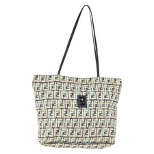 FENDI Zucca Canvas Tote Bag White Auth 148214
