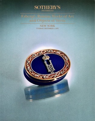 1992 Sothebys Faberge Russian Art & Objects of Vertu Jewelry Auction Catalogue