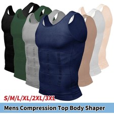 Men3-1 Pack Body Shaper Slimming Belly Vest Compression Shirt Tank Tops Shapewea