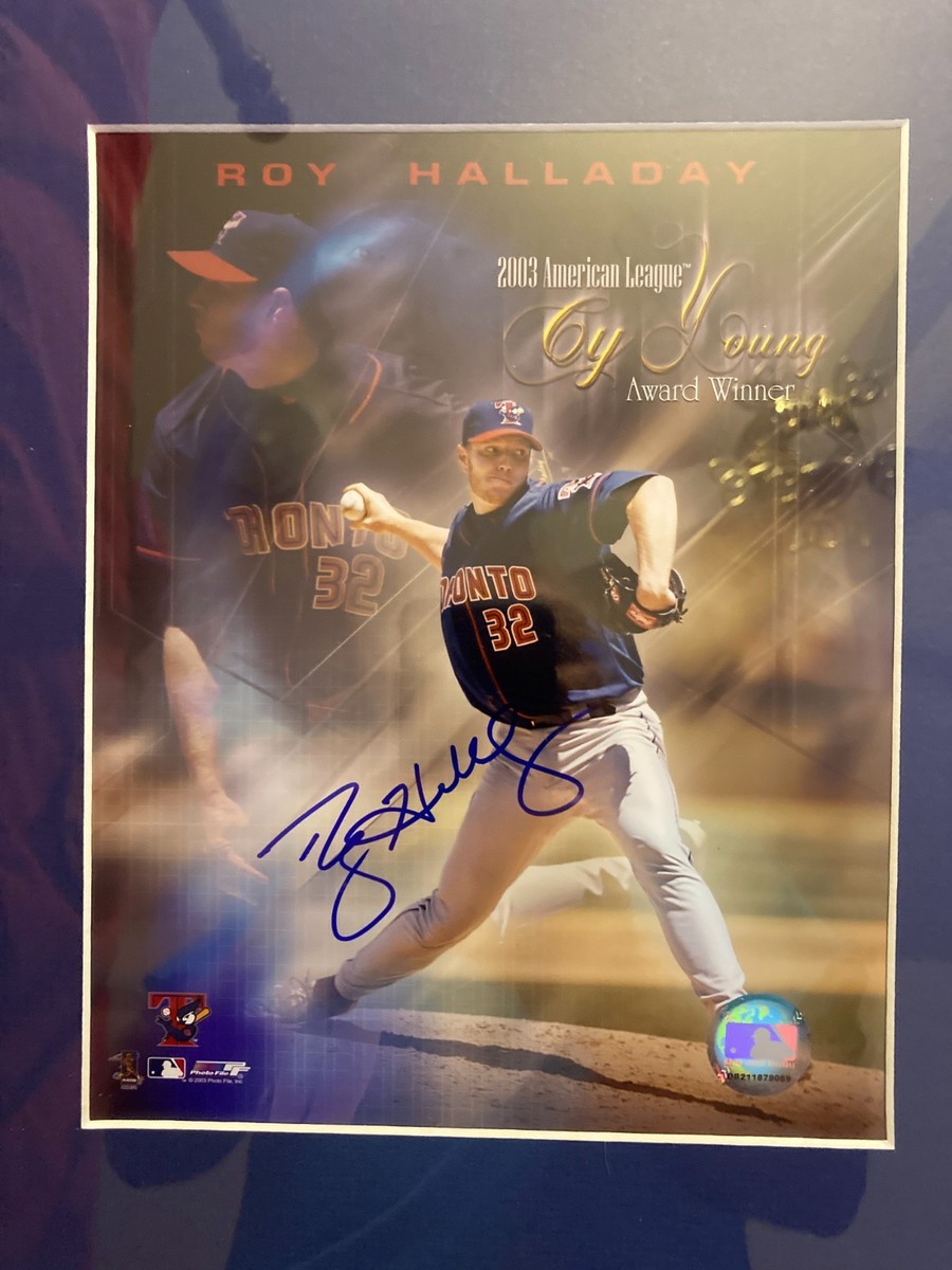 Roy Halladay 直筆サイン ROY HALLADAY SIGNED 2003 AL CY 8X10 PHOTO & GAME TICKET STUB WIN