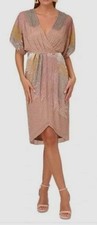 Adrianna Papell Women's Pink Beaded Dolman-Sleeve Dress Size 10