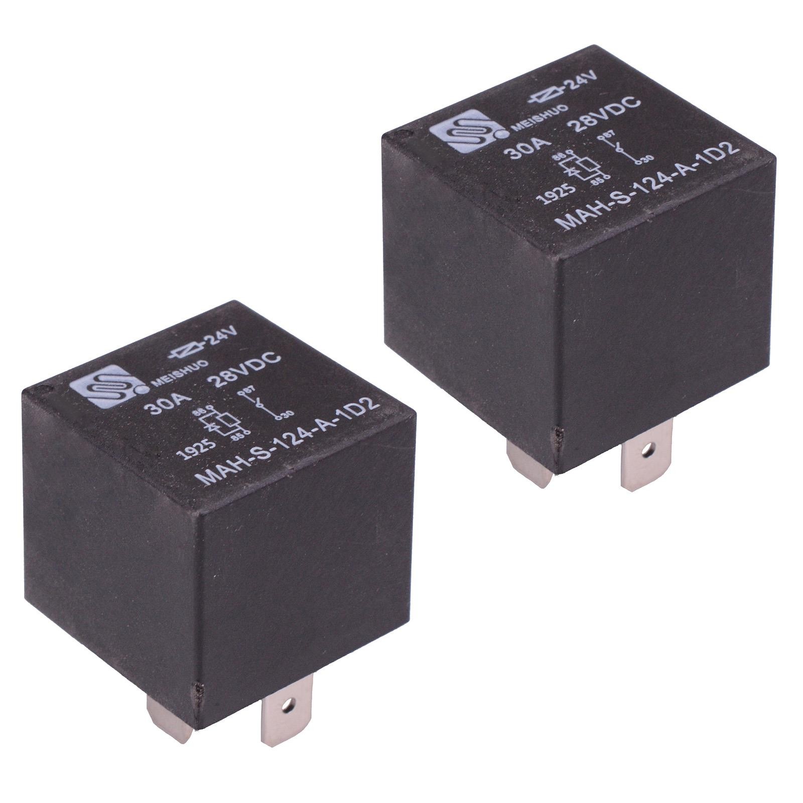 2 x 24V SPNO Mini Automotive Relay Diode 40A MAH-S-124-A-1D2