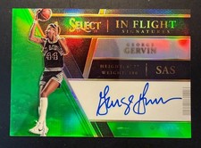 ks 2017-18 Panini Select George Gervin In Flight Auto Green Prizm 21/65 Spurs