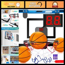 Indoor Basketball Hoop for Kids Adults - Mini Door Room Game with Scorer, 2 Me