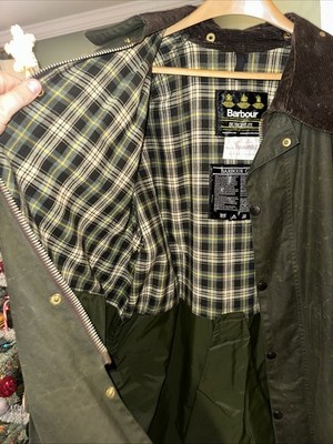 Barbour Burghley Dark Green Coat size C44/112cm | eBay
