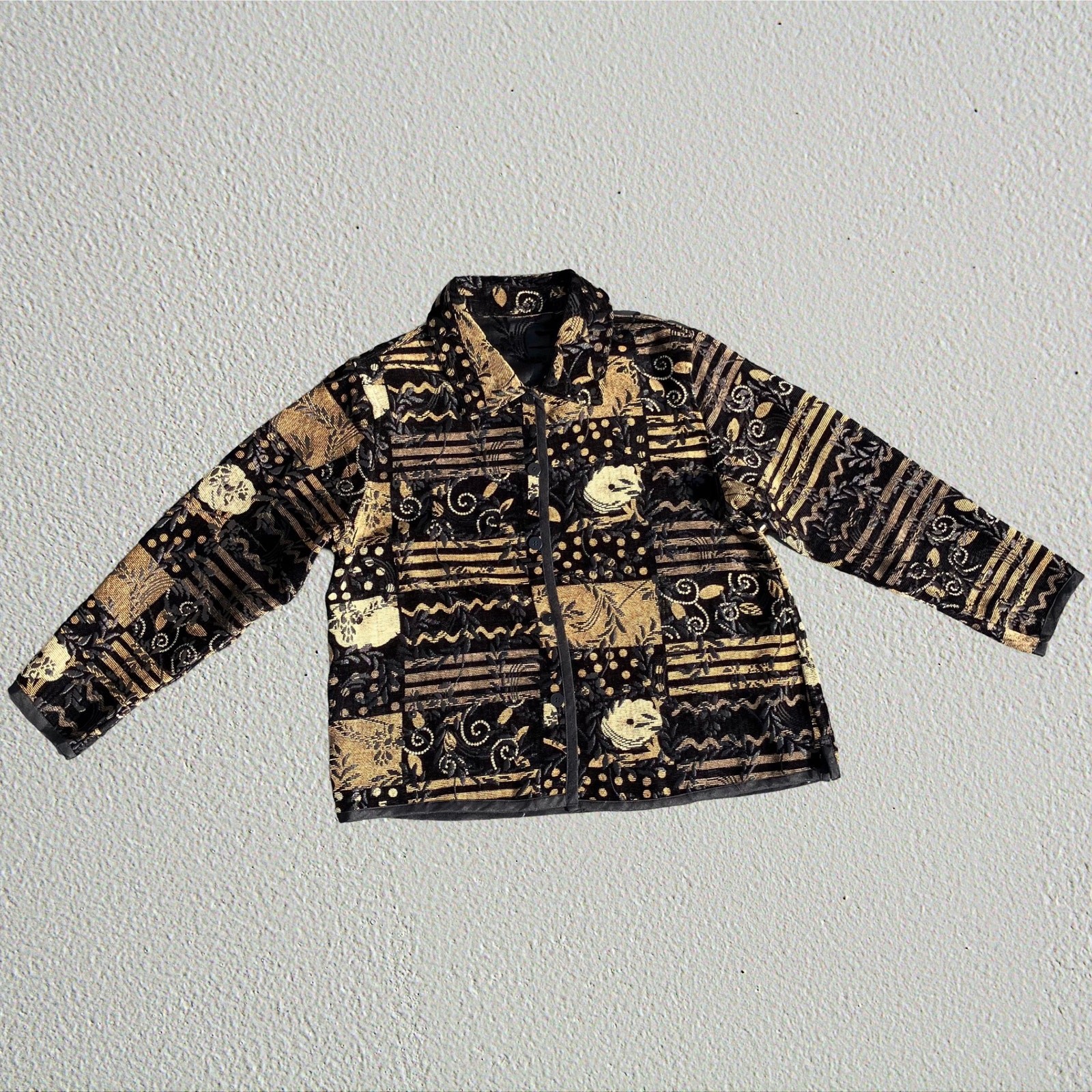 Bohemian patchwork reversible thin jacket, boho c… - image 1