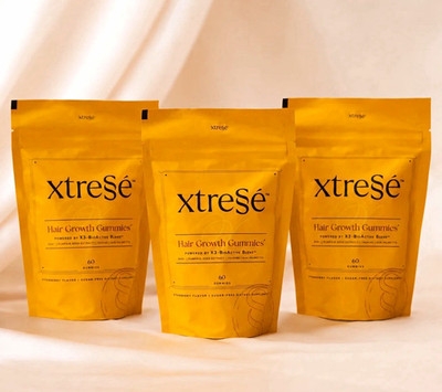 xtresé Hair Growth Gummies 60 Count 3 Pack Sugar-Free Strawberry Scent