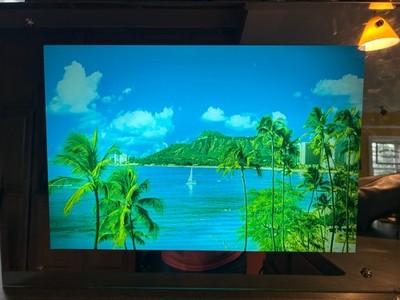 Vintage Mirrored Lighted Picture With Sound - Diamond Head Hawaii - PLS READ