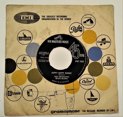 45T Juke Box Rock THE SWINGING BLUE JEANS HIPPY HIPPY SHAKE Pochette HMV 63 G.B