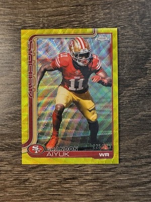 2025 Topps Chrome - Brandon Aiyuk #266- Yellow Wave Refractor /275