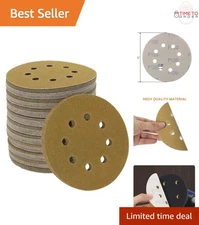 5-Inch Sanding Discs 120 Grit 8-Hole Aluminum Oxide 100pcs for Wood Metal