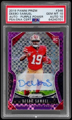 2019 Panini Prizm Rookie Autograph Deebo Samuel #346 PSA 10 RC AUTO 25/49 AUTO