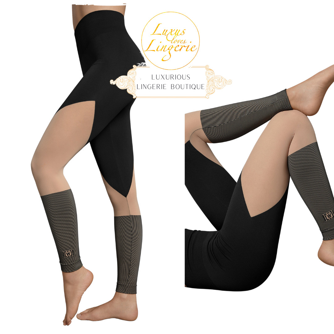 Gaia Leggings By Wolford M Medium Fairly Light Black Pants Transparent Details