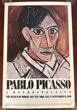 Vintage 1980 PICASSO Museum Modern Art MOMA New York Art Exhibition Poster 24x37
