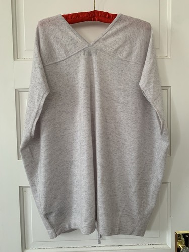Christopher Fischer Cashmere Sweater M Gray Oversized Lightweight SOFT Ruching - Picture 2 of 8