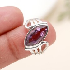 Natural Amethyst Statement Anniversary Valentines Ring Jewelry Sterling Silver