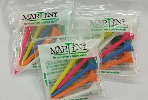 Martini Golf Tees Assorted 3-1/4'' Standard (3 packs of 5)
