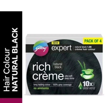 4 X GODREJ REACH CREAM NATURAL BLACK HAIR COLOR LONG LASTING NO AMMONIA