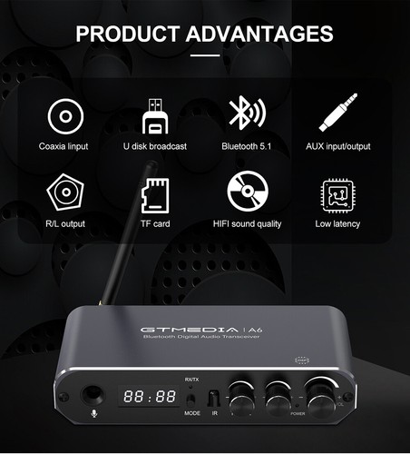 6 in1 HiFi Bass Audio Adapter Bluetooth 5.1 Transmitter Empfänger Sender AUX RCA - Bild 12 von 23