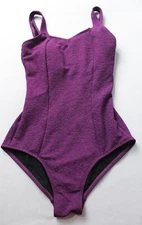 Sporti Womens Chlorine Resistant Scoop Back One Piece Swimsuit AC2 Purple Size 8