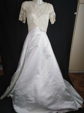 Vestito da sposa BIANCO con merletti, M 44 USIRA alta sartoria