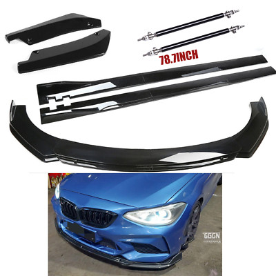 For 3 Series F30 F31 E90  Front Rear Bumper Lip Splitter Spoiler Kit Side Skirt