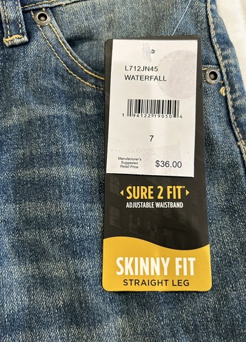 Lee Boy's "sure 2 fit" skinny fit, straight leg-Size 7-adjustable waistband - Picture 3 of 10