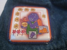 VTG 2000 Barney Purple Dinosaur Baby Girls Toddler Jean Bonnet Bucket Hat LYONS