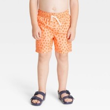Toddler Boys' Tree Swim Shorts - Cat  Jack, Orange, 3T