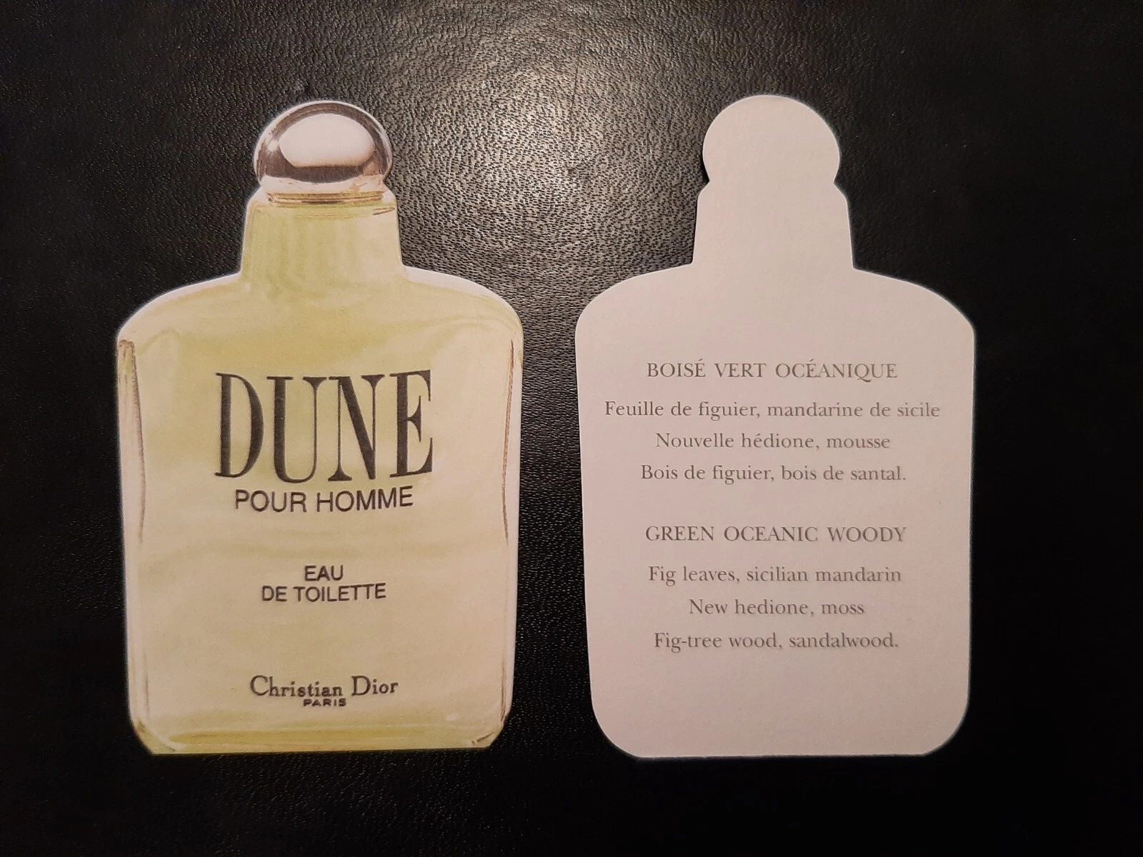 Carte Parfumée   Perfume Card . C. Dior   Dune homme